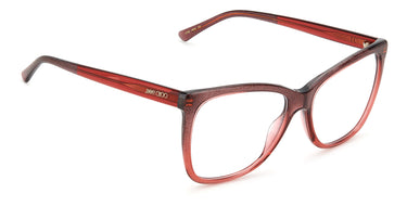 Designer Women Jimmy Choo Eyeglasses: JC362 - Burgundy- SpecSMART Eye Clinic (Diagonal View)